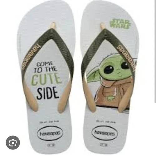 Havaianas Kid's Star Wars Baby Yoda Flip Flop Sandals NWT 3/4 - Picture 3 of 5
