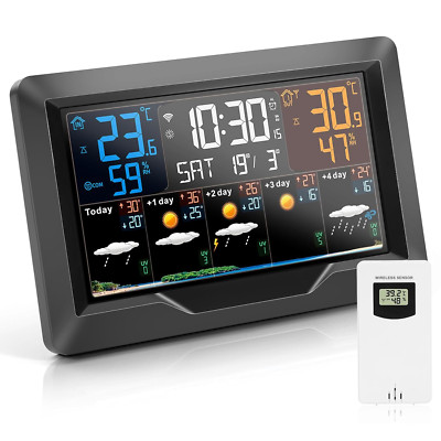 Weather Station Indoor Outdoor, Wi-Fi （2.4Ghz）Weather Station, Indoor Outdoor Th
