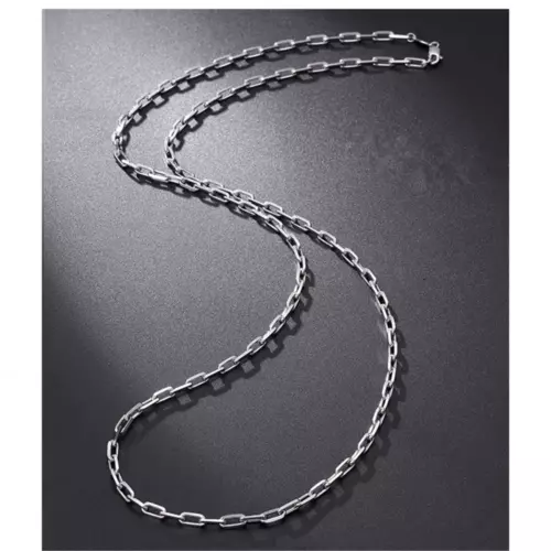 Pure Pt950 Platinum 950 Chain Men Women Square O Link Necklace 4.8-5g 20in - Picture 4 of 5