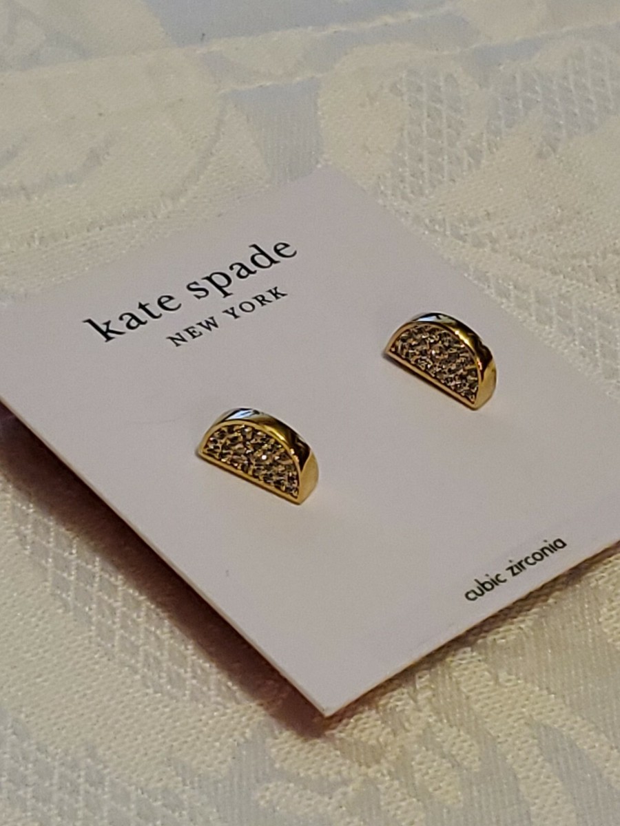 kate spade new york Sliced Scallops Pave Stud Earrings NWT