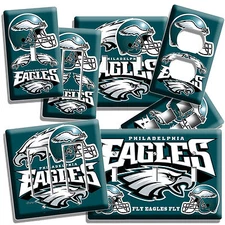 PHILADELPHIA EAGLES FOOTBALL TEAM LIGHT SWITCH OUTLET WALL PLATES GAME  ROOM ART