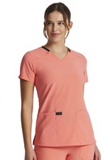 Ravishing Coral Dickies Scrubs EDS Essentials V Neck Top DK615 PWCO