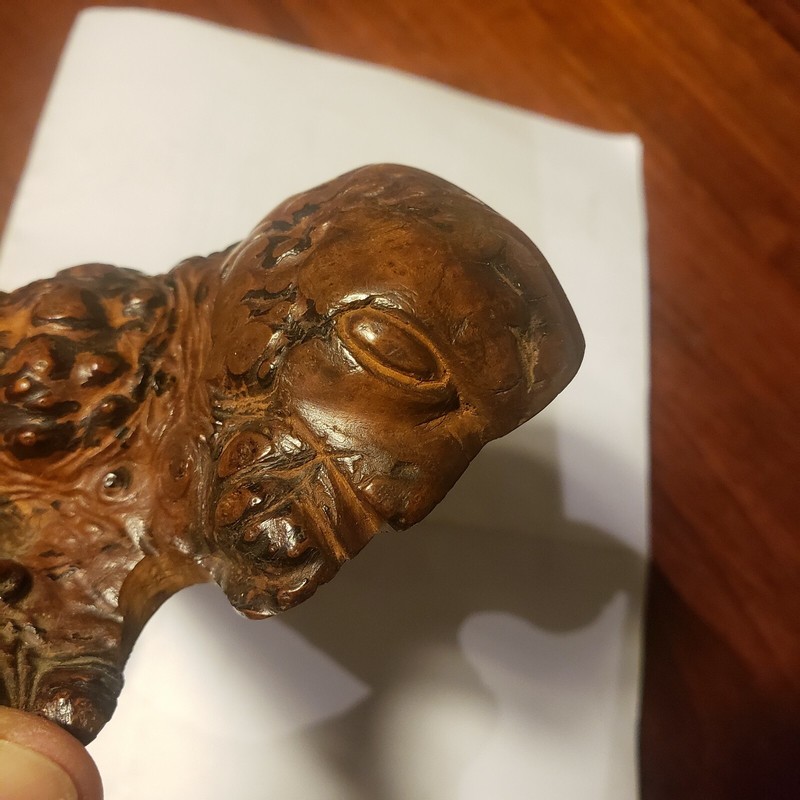Beautiful unusual carved wood art / person head