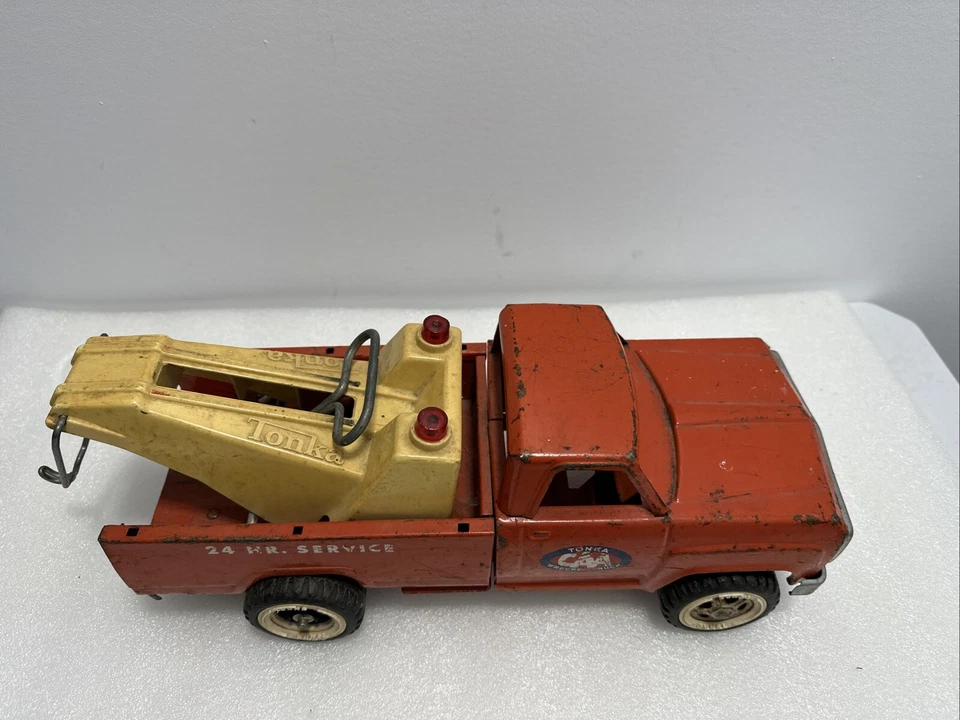 Grúa TONKA CAA naranja de colección años 70 pintura original acero prensado rara Foto 2 de 4