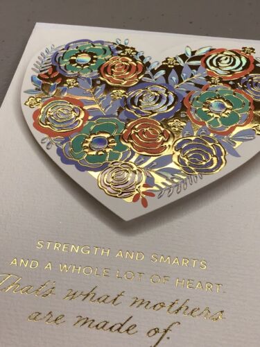 2 Hallmark Happy Mother's Day Card BEAUTIFUL ELEGANT HEART Family Friend 7x4.75 - Picture 2 of 6