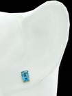 GENUINE 1.32 Cts BLUE TOPAZ STUD EARRINGS 14K GOLD - Free Certificate Appraisal — photo 3