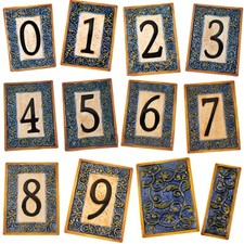 Grasslands Road Decorative Address House Numbers Tiles Magnetic Ceramic Plaques