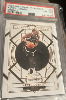 2020-21 Panini National Treasures Bronze /49 Kevin Durant PSA 8 (pop 2) Rockets!