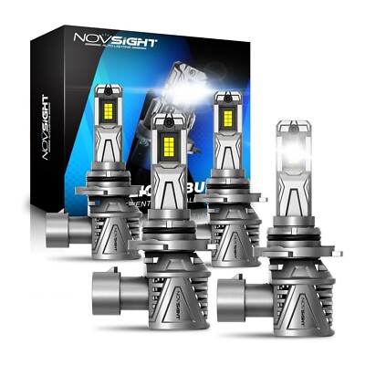 NOVSIGHT 4X 9005 9006 LED Headlight Combo High Low Beam Bulbs Kit White Lamps