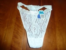 Vintage MAIDENFORM Seduction Satin Stretch String Lace Thong Bikini Size 6 NWT