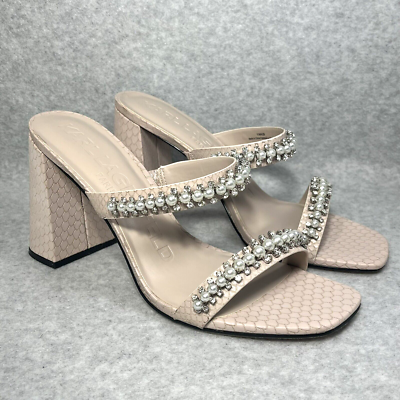 Karl Lagerfeld Paris Women's Rayan Embellished Block Heel Sandal - Double Band Heeled Sandals For Dressy Occasions - View #3