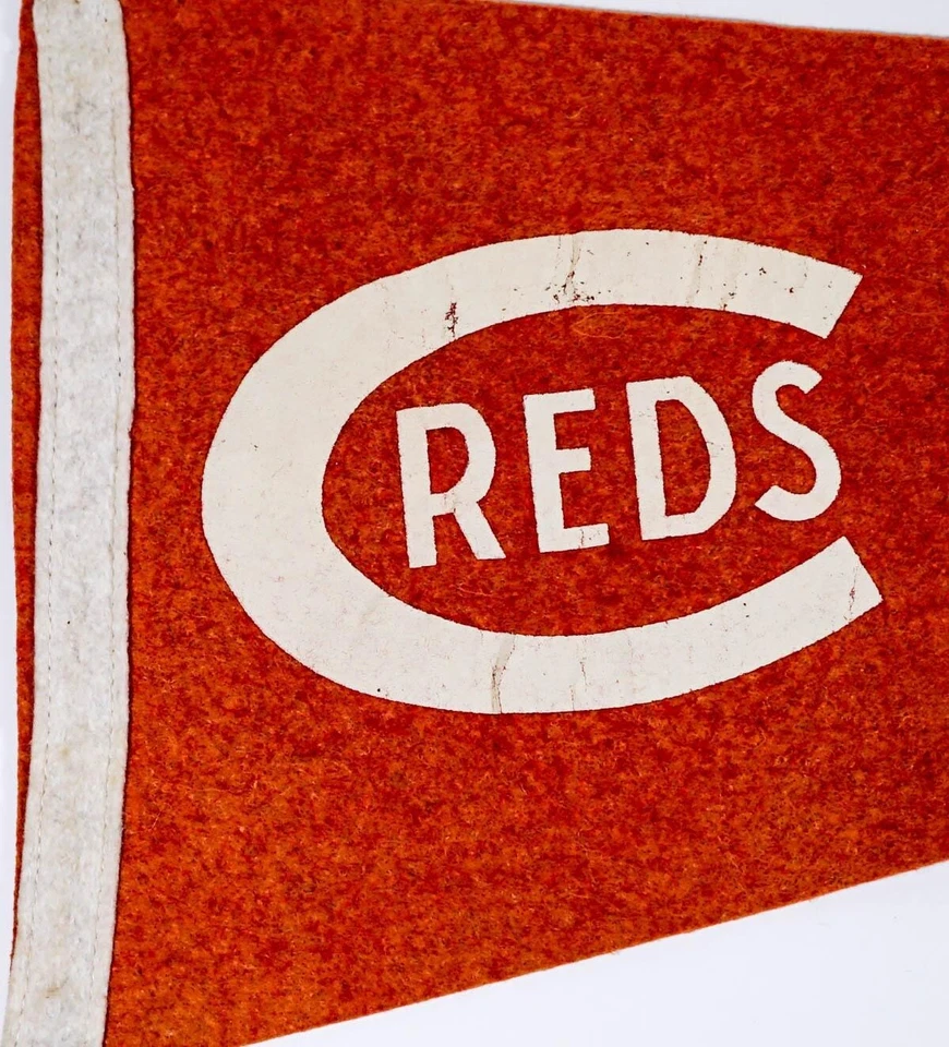 RARE Original 1930's Baseball Cincinnati Reds Stadium Souvenir Full Size Pennant - Image 3 of 4