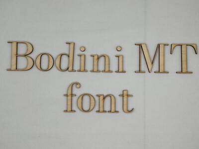 Laser Cut Unfinished Wood Letters or Numbers Bodini MT Font Craft Cutout
