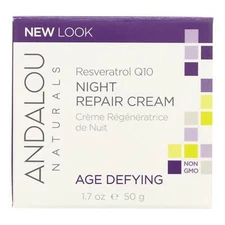 Andalou Naturals Night Cream Repair Resveratrol Q10 1.7oz (Pack of 3)