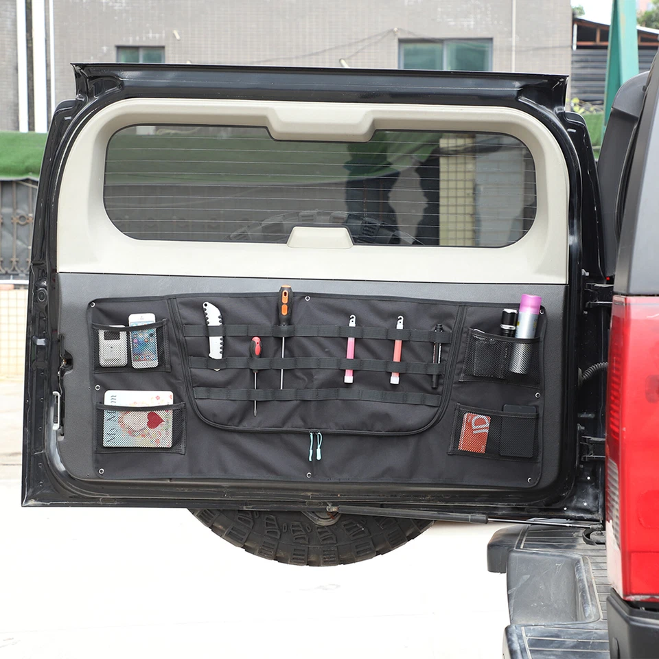 Se adapta a 05-09 Hummer H3 puerta trasera molle panel almacenamiento red maletero organizador Foto 4 de 4