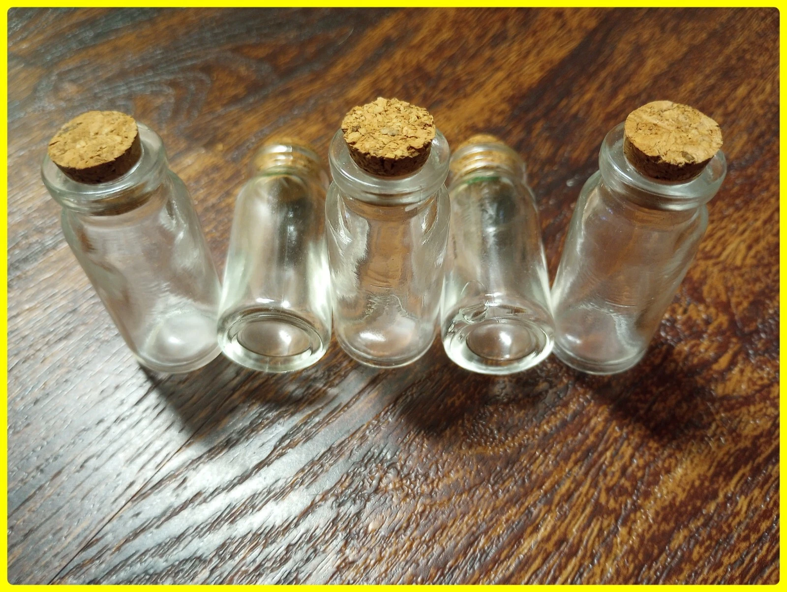 Glass Vials Bottles With Corks Lot Of 5 10ml Small Clear 2 Inch Keepsake Jars