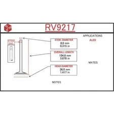 ITM Engine Components RV9217 Engine Intake Valve For 79-84 244 245 264 5000