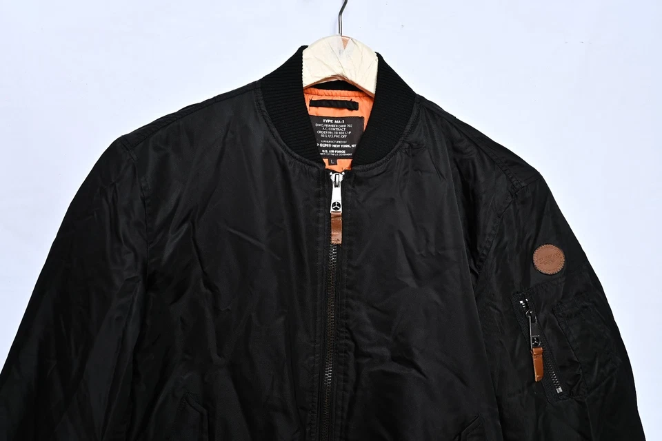 Top Gun MA-1 Bomber Jacket Black Flight Pilot American Icon Patch Men's Size L - Image 3 of 4