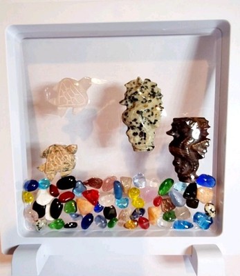 3 D Picture With Natural Crystals, 14×14 cm.(sea world) Kids Room Decoration 