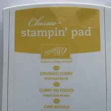 Stampin Up Ink Pad CRUSHED CURRY 2018 Retired Classic Design AS IS DAMAGED PAD