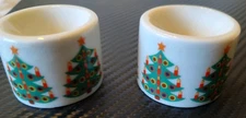 Mini Vintage Ceramic Candle Holders (K) Christmas Tree West Germany - GOOD COND.
