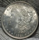 1921 Morgan Silver Dollar Brilliant Uncirculated Minimal Marks