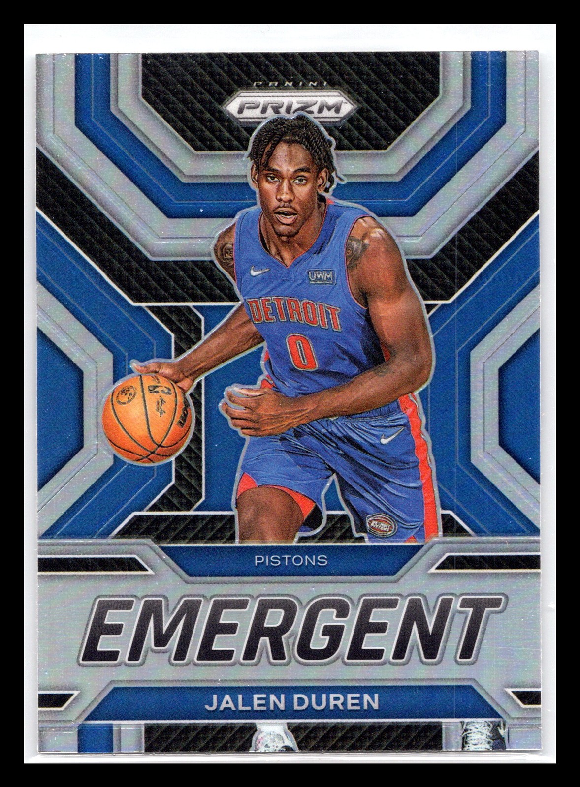 2022-23 Panini Prizm #20 Jalen Duren Emergent Prizms Silver Detroit Pistons