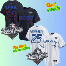 Men's Toronto Blue Jays #25 Anthony Santander 2025 World Series Stitched Jersey