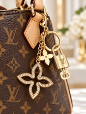 Authentic Louis Vuitton Gold Padlock Key Set w/ Unbranded Clover Bag Charm