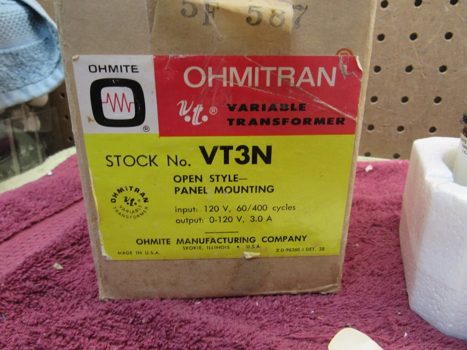 NOS Ohmitran Variable Transformer VT-3N Open Style Panel Mounting Ohmite Variac - Image 2 of 4