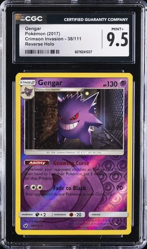 2017 POKEMON CRIMSON INVASION - REVERSE HOLO #38/111 GENGAR CGC 9.5
