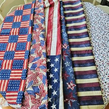 Patriotic Fabric Bundle Assorted 4th Of July America Sewing Quilt READ