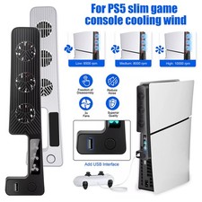 External Cooling Fan For PS5 Slim Disc/Digital Console Cooler Fan LED  USB 3.0