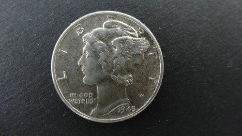 1945  Mercury Dime - 90% Silver - Good Coin