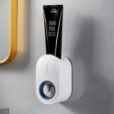 Wall Mounted Automatic Toothpaste Dispenser Hands Free Squeezer Holder No Drill