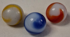 Vintage Akro Agate Lot Of 3 Corkscrew Marbles 5/8" All Mint 326006