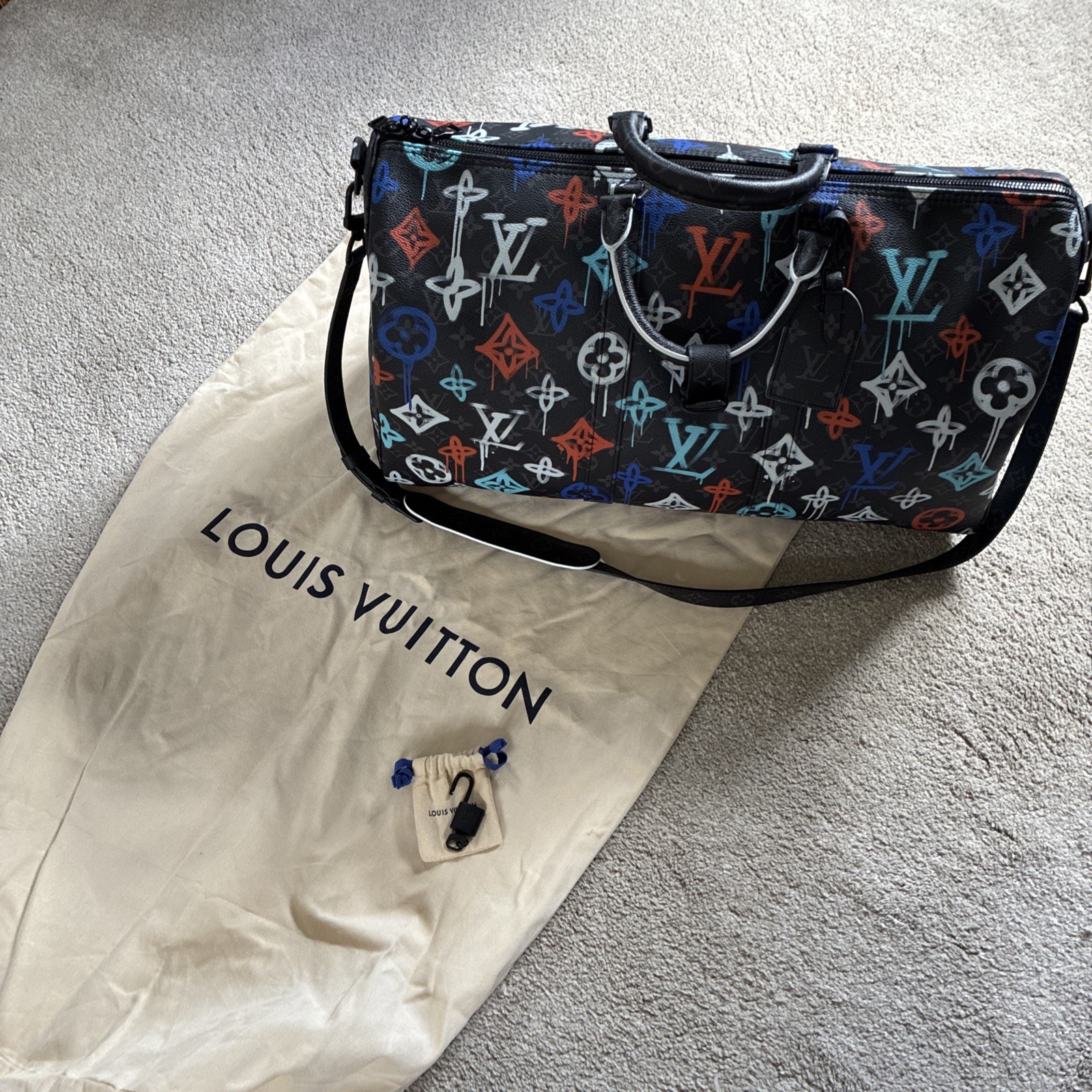 LOUIS VUITTON Multicoloured Graffiti Monogram Eclipse Keepall Bandouliere 50 
