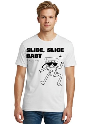 Slice-Slice-Baby Mens Graphic Tee,100% Cotton,Casual Summer Wear