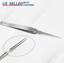 High Precision Reverse Lock Stainless Steel Lab Tweezers/Forceps Fine Point 4.5"