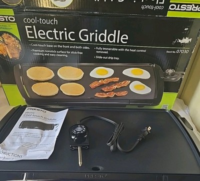 Presto Cool Touch Electric Griddle Non-Stick Surface Drip Tray 07030 NOP