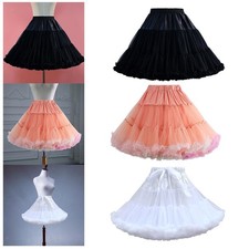Damen T&uuml;ll Petticoat Knielanger Rock Krinoline mit Lagen f&uuml;r die