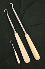 Vintage Art Deco Celluloid Button Hooks - Set of Three