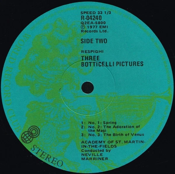 Ottorino Respighi - The Birds • Three Botticelli Pictures (LP, Quad, Club, Gre - Image 4 of 4
