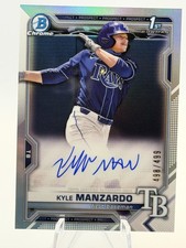 2021 Bowman Draft #CDA-KM Kyle Manzardo Chrome Auto Refractor #/499