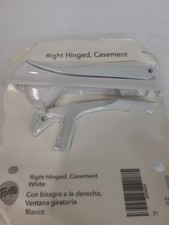 PELLA RIGHT HINGE WHITE CASEMENT HARDWARE WITH LOCK LEVER