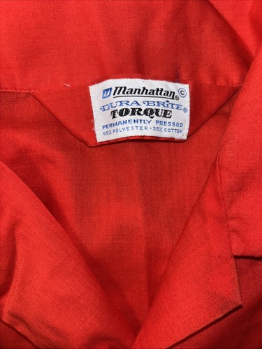 Vintage 1970’s Men’s Pajama Set Bright Red Large L Sleep Pants Shirt Manhattan - Picture 4 of 4