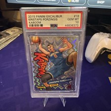 2015-16 Panini Excalibur Kristaps Porzingis Rookie Kaboom! PSA 10 Gem Mint RC