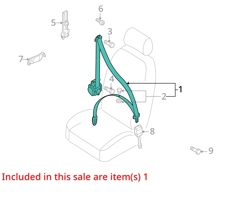 Seat Belt Front Bucket Seat Passenger Retractor Fits 13-16 AUDI ALLROAD 10268391 - Image 4 of 4