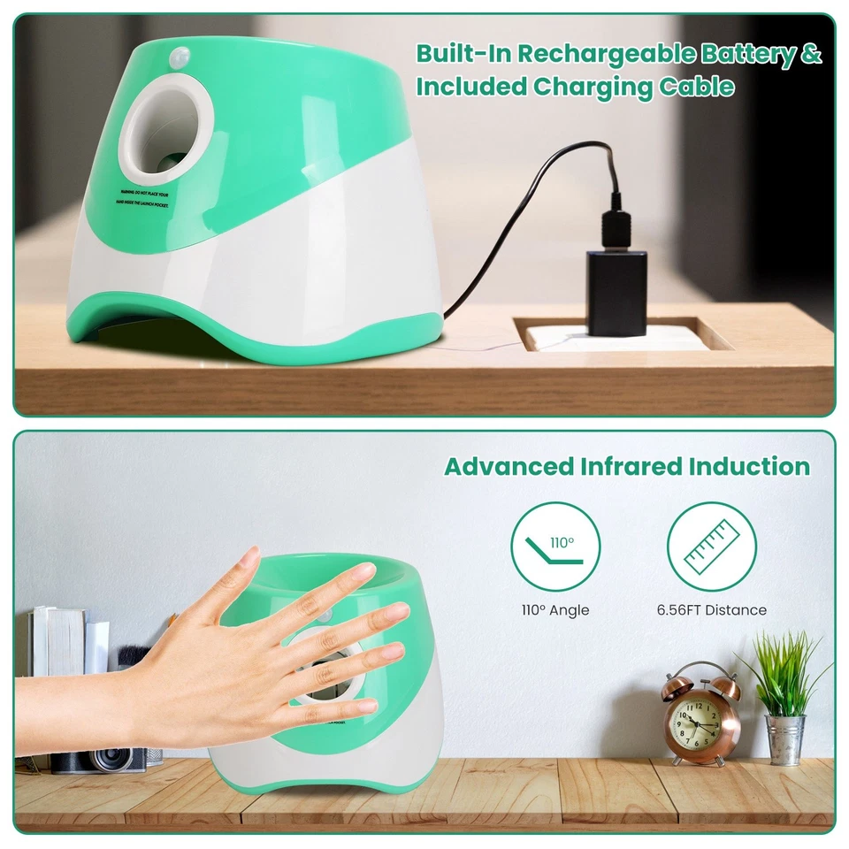 1Pc Automatic Dog Ball Launcher Included 6 Tennis Balls Dog With 3 Adjustable La - Image 2 of 4