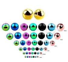 5pcs. 20G 16G 14G Anodized Surgical Steel Threaded Ball Replacement Top Part